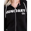 HUNGARY ZIPPED HOODY W BLACK